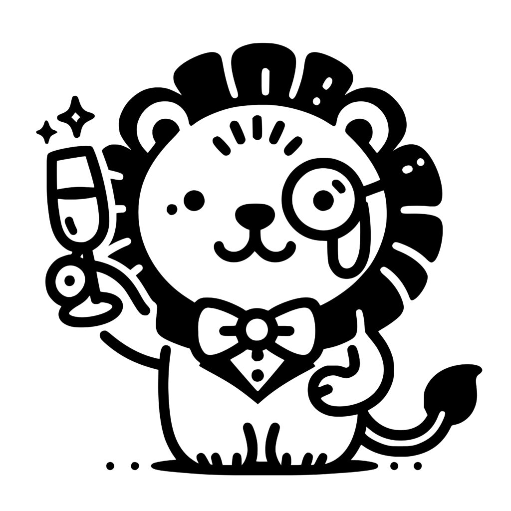 Champagne Lion Party SVG for Cricut, Silhouette, Laser Machines