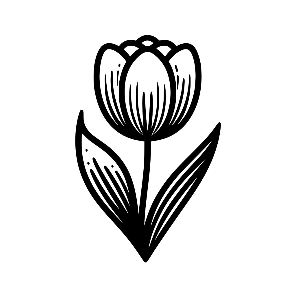 Bold Tulip Design SVG, PNG Cricut, Silhouette, Laser Files