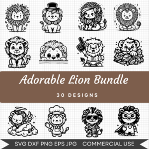 Adorable Lions Bundle – 30 Instant Download Svg Images