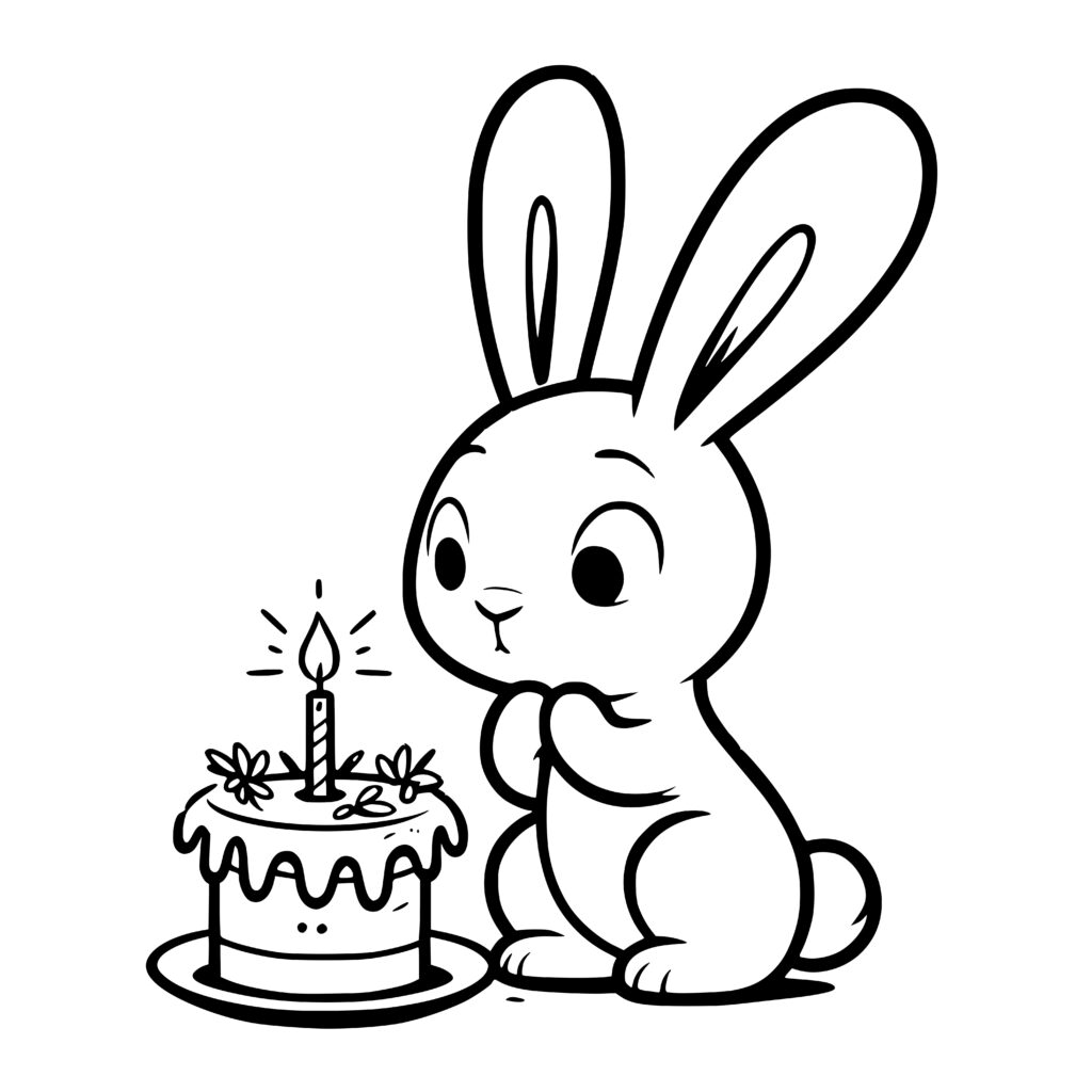 Birthday Bunny SVG PNG DXF Design for Cricut, Silhouette, Laser