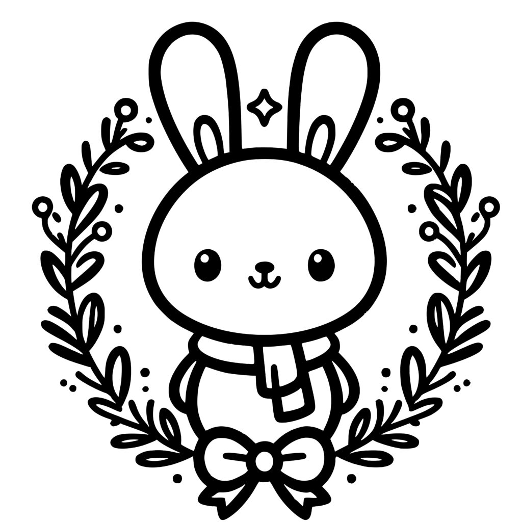 Floral Bunny Wreath SVG File for Cricut and Silhouette Users