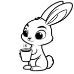 Cute Rabbit with Tea