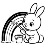 Rainbow Painter Bunny