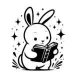 Whimsical Rabbit Reading