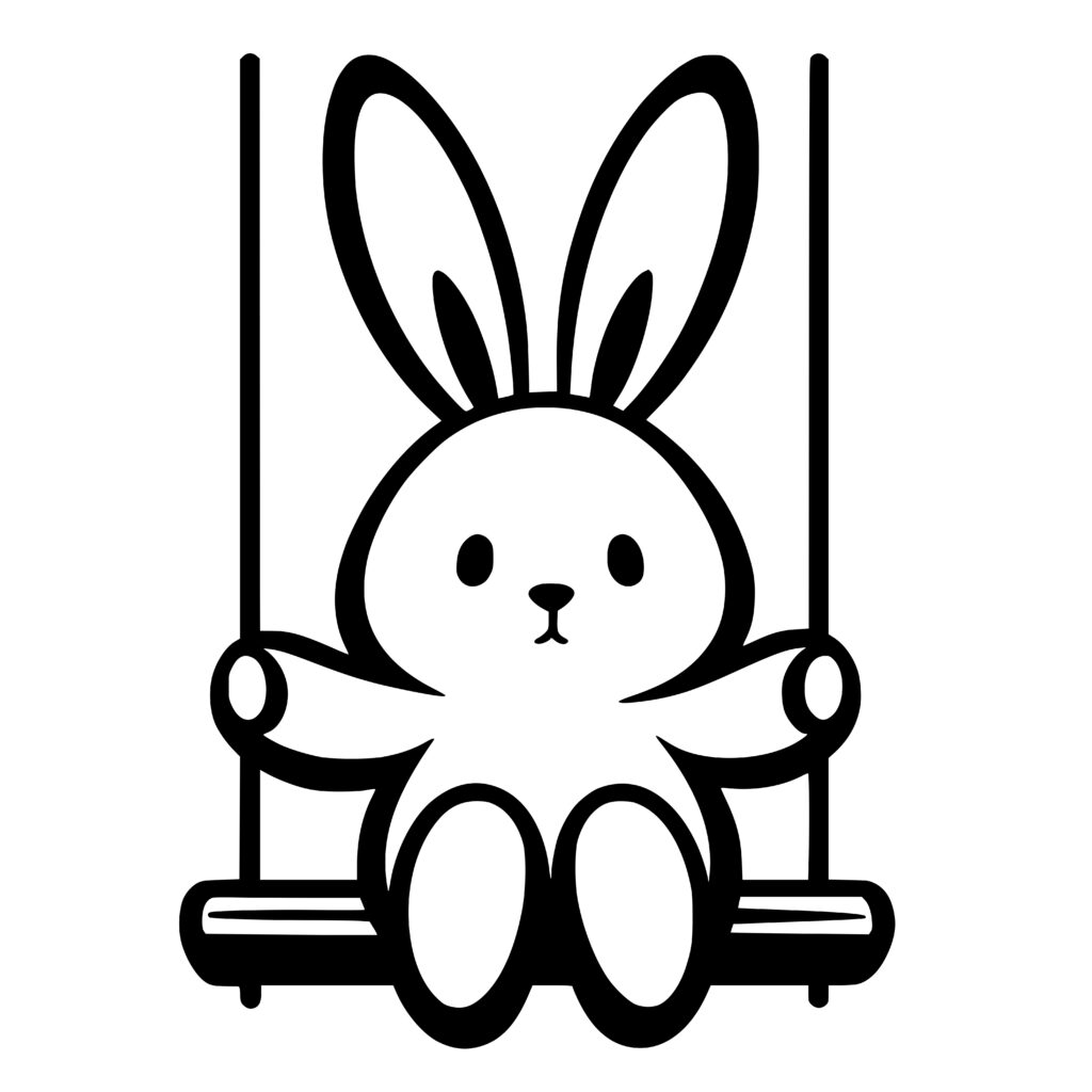 Swinging Bunny SVG DXF PNG Files for Cricut & Laser