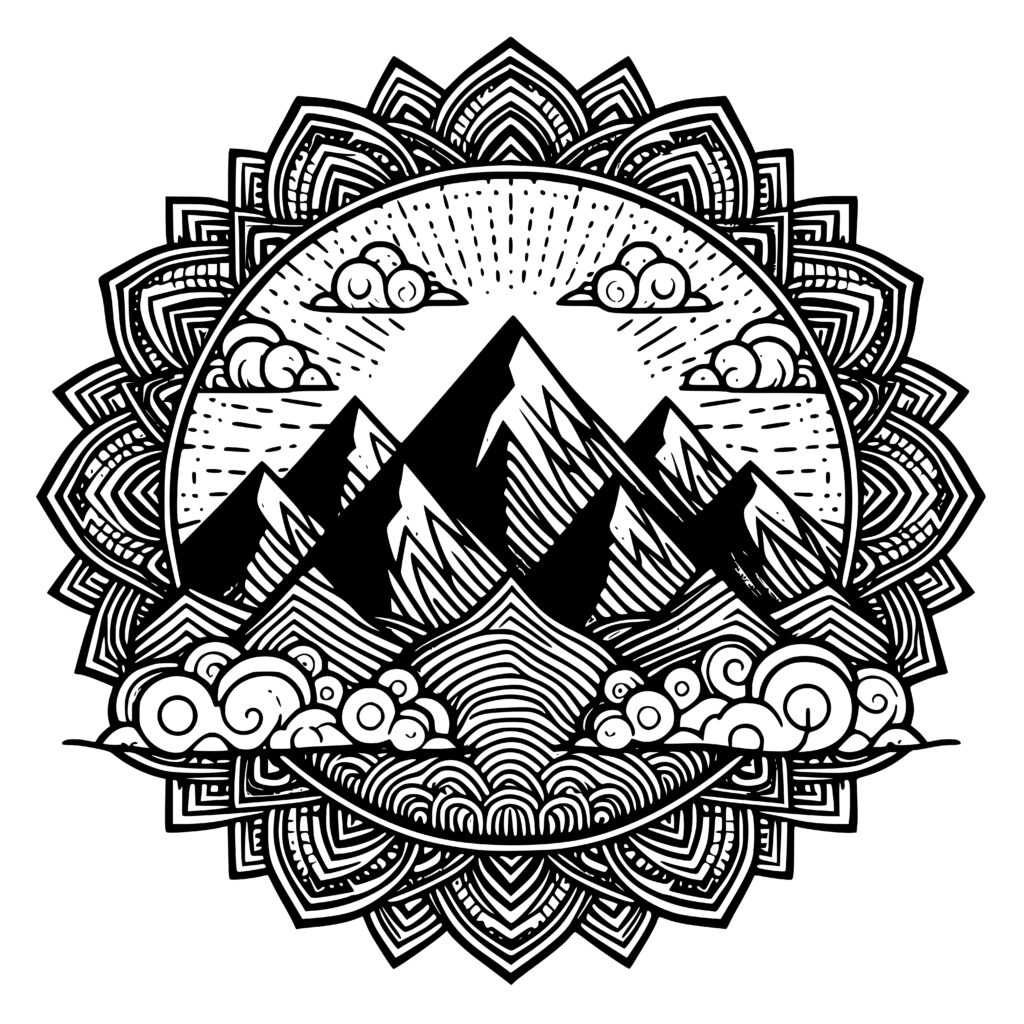 Mountains Mandala SVG - Cricut, Silhouette, Glowforge Compatible Design