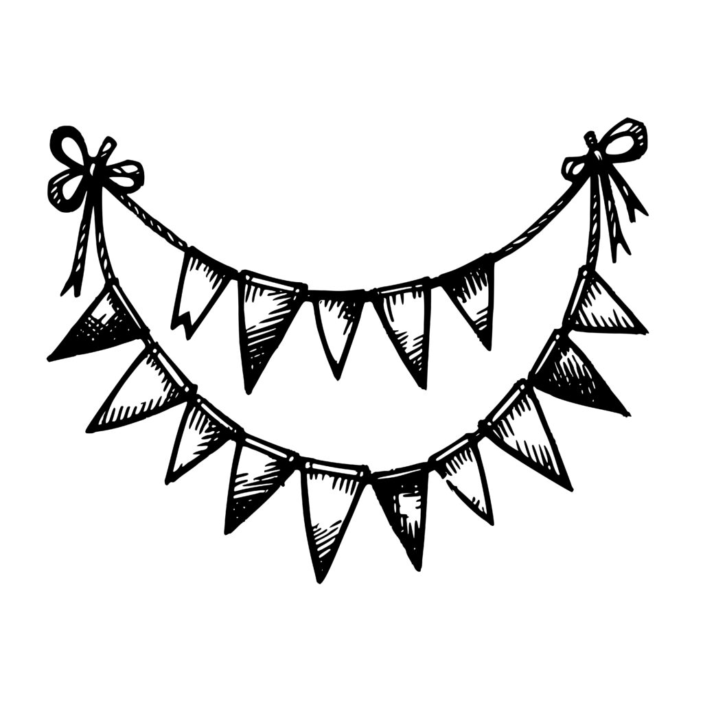 Party Bunting SVG PNG for Cricut, Silhouette, Glowforge Projects