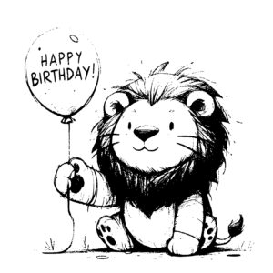 Birthday Lion Sketch