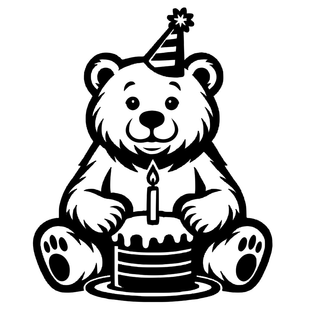 Happy Birthday Bear SVG – Cricut, Silhouette, Laser Files