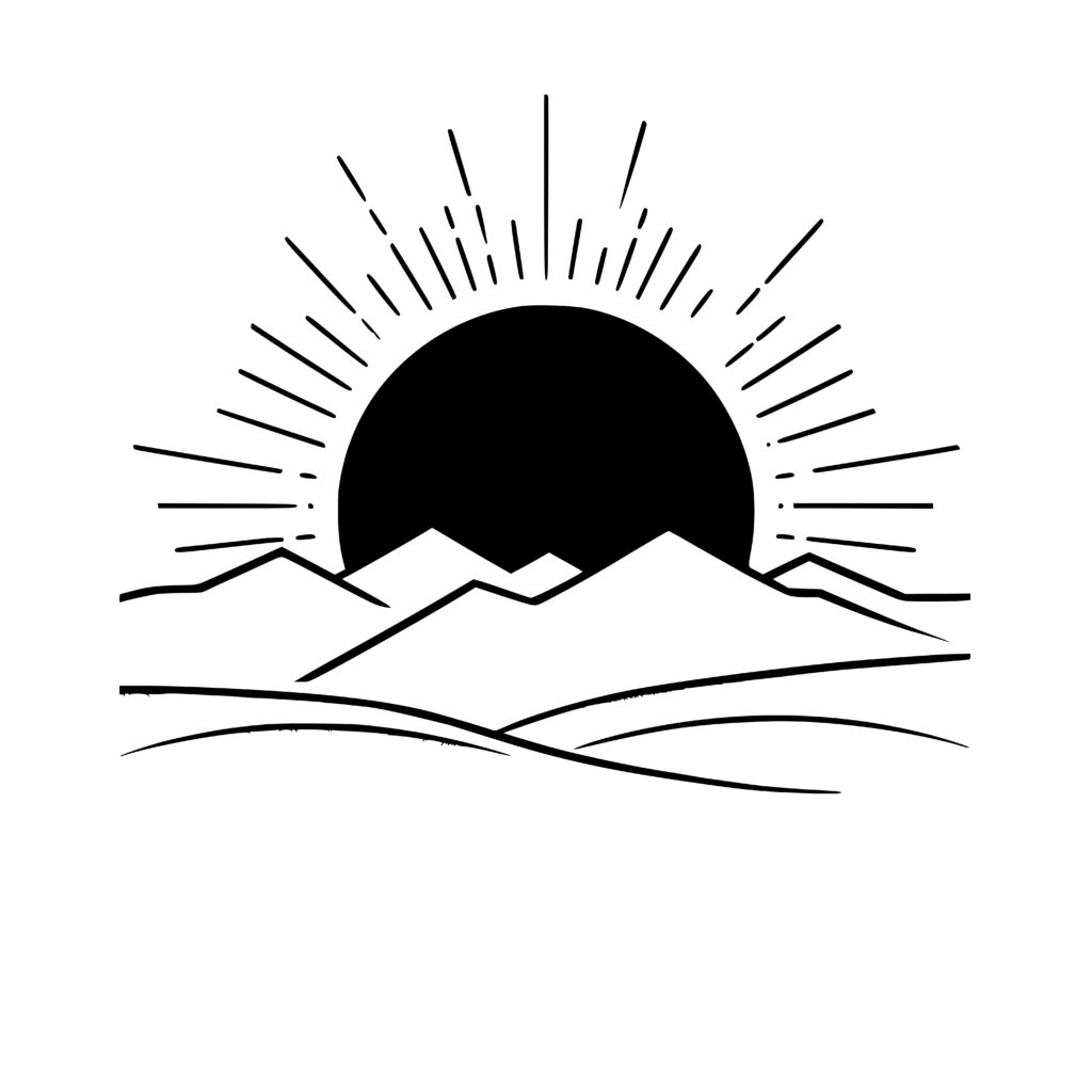 Mountain Sunrise SVG, PNG, DXF for Cricut, Silhouette & Laser