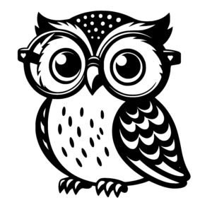 Wise Owl with Glasses