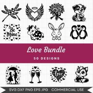 Love Bundle – 50 Instant Download Svg Images