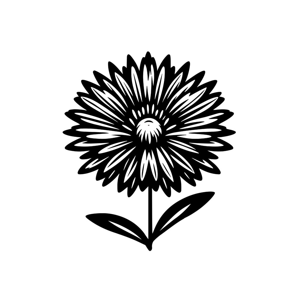 Simple Aster Flower SVG PNG DXF for Cricut and Laser