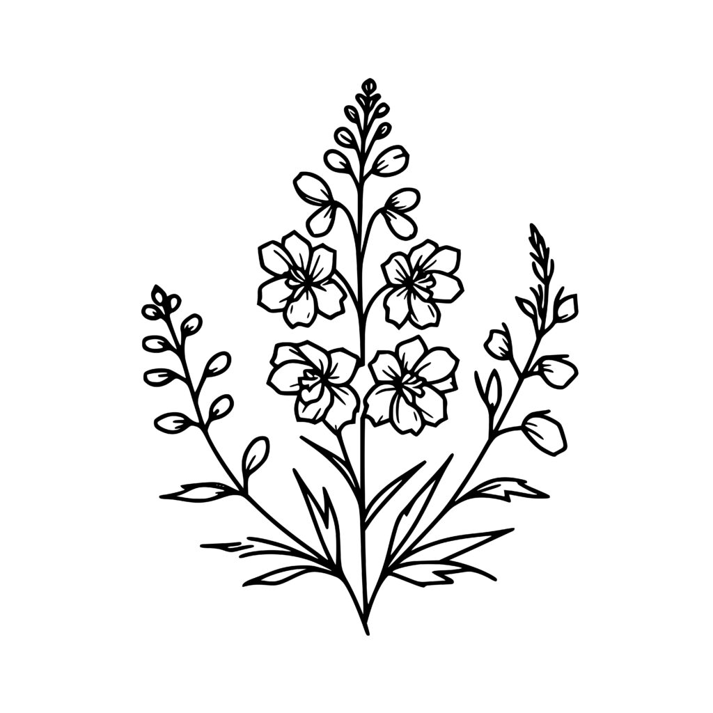 Blooming Larkspur Design for Cricut, Silhouette, Laser Machines - SVG