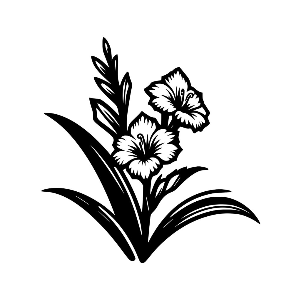 Elegant Gladiolus Design: SVG, PNG, DXF for Cricut, Silhouette