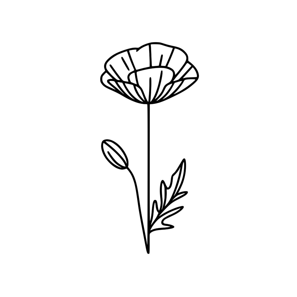 Tall Poppy Bloom Design: SVG, PNG, DXF for Cricut, Silhouette