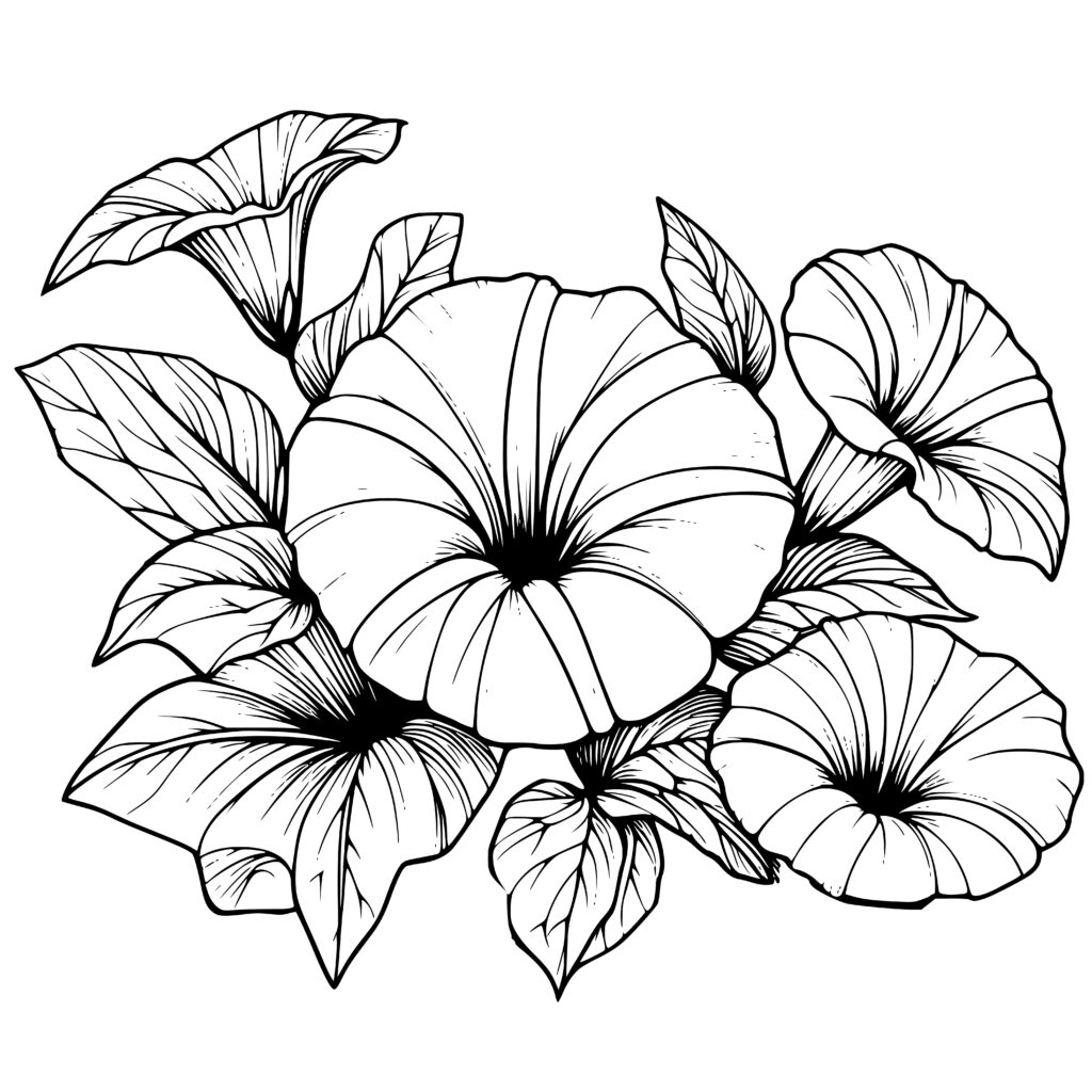 Morning Glory Cluster Design for Cricut, Silhouette, Laser Machines