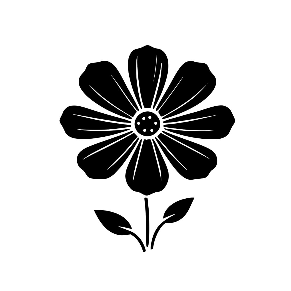 Simple Cosmos Flower Design SVG for Cricut, Laser, Silhouette Users