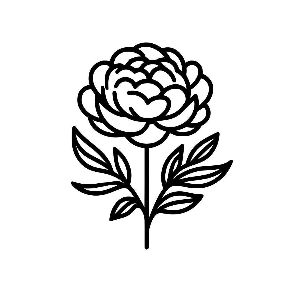 Peony Simplicity SVG & PNG Design for Cricut, Glowforge, More