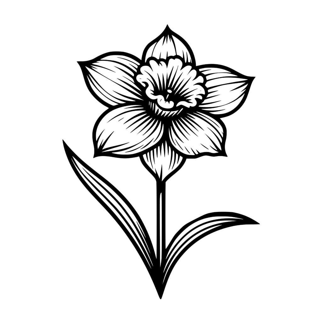 Lively Narcissus Flower SVG File for Cricut, Silhouette, Laser