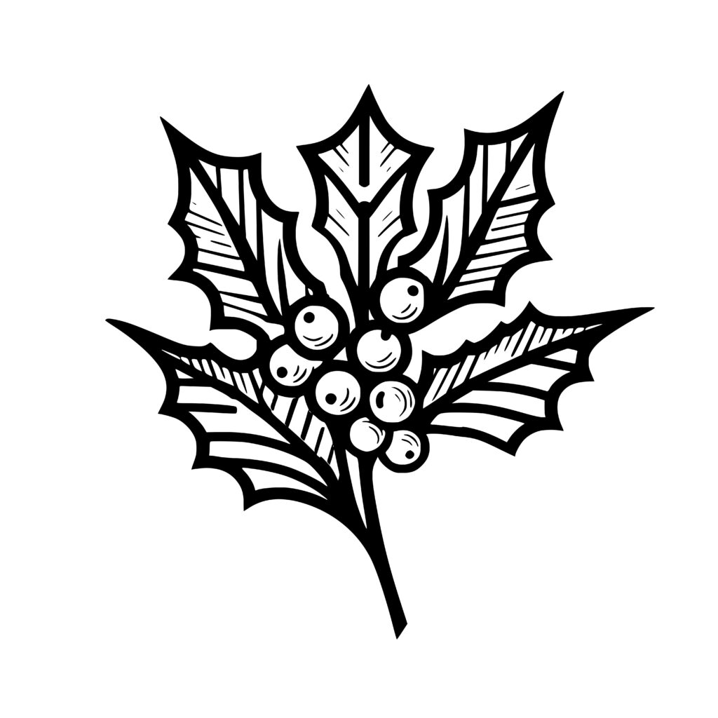 Holly Berries Branch SVG File - Compatible with Cricut & More