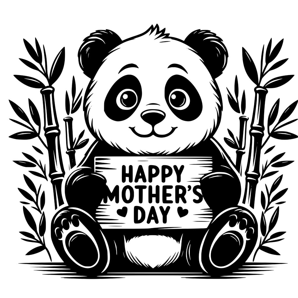 Panda Mother's Day Design for Cricut, Silhouette, Laser Machines