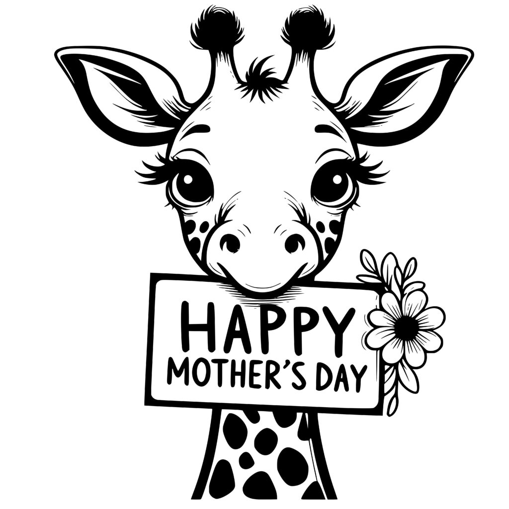 Mother’s Day Giraffe SVG, PNG, DXF for Cricut & Silhouette