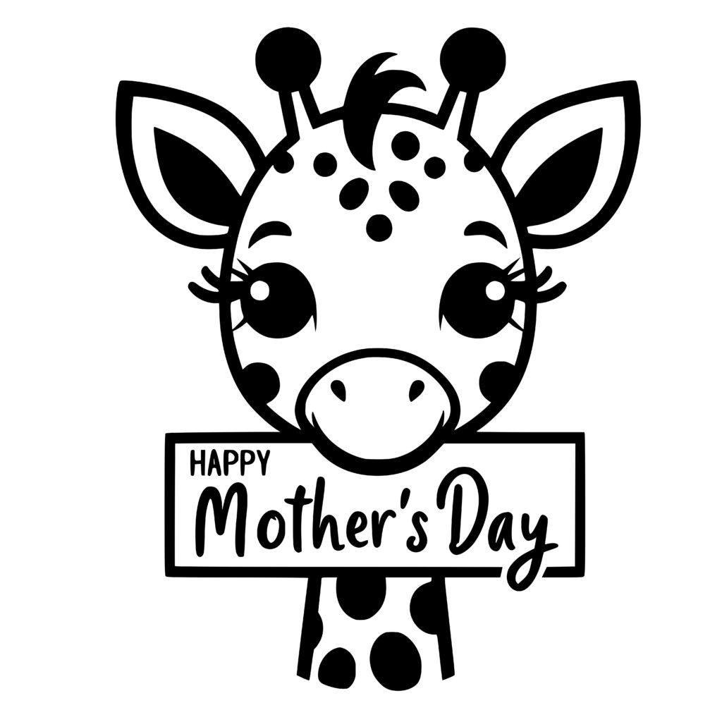 Happy Mother’s Day Giraffe Design for Cricut, Silhouette, Laser Use