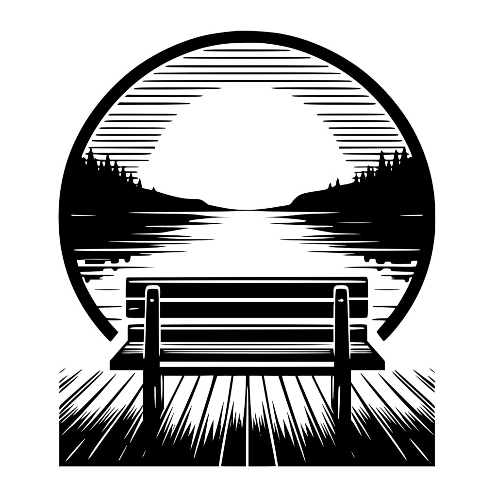 Tranquil Waterside Bench SVG: Perfect for Cricut & Laser Projects