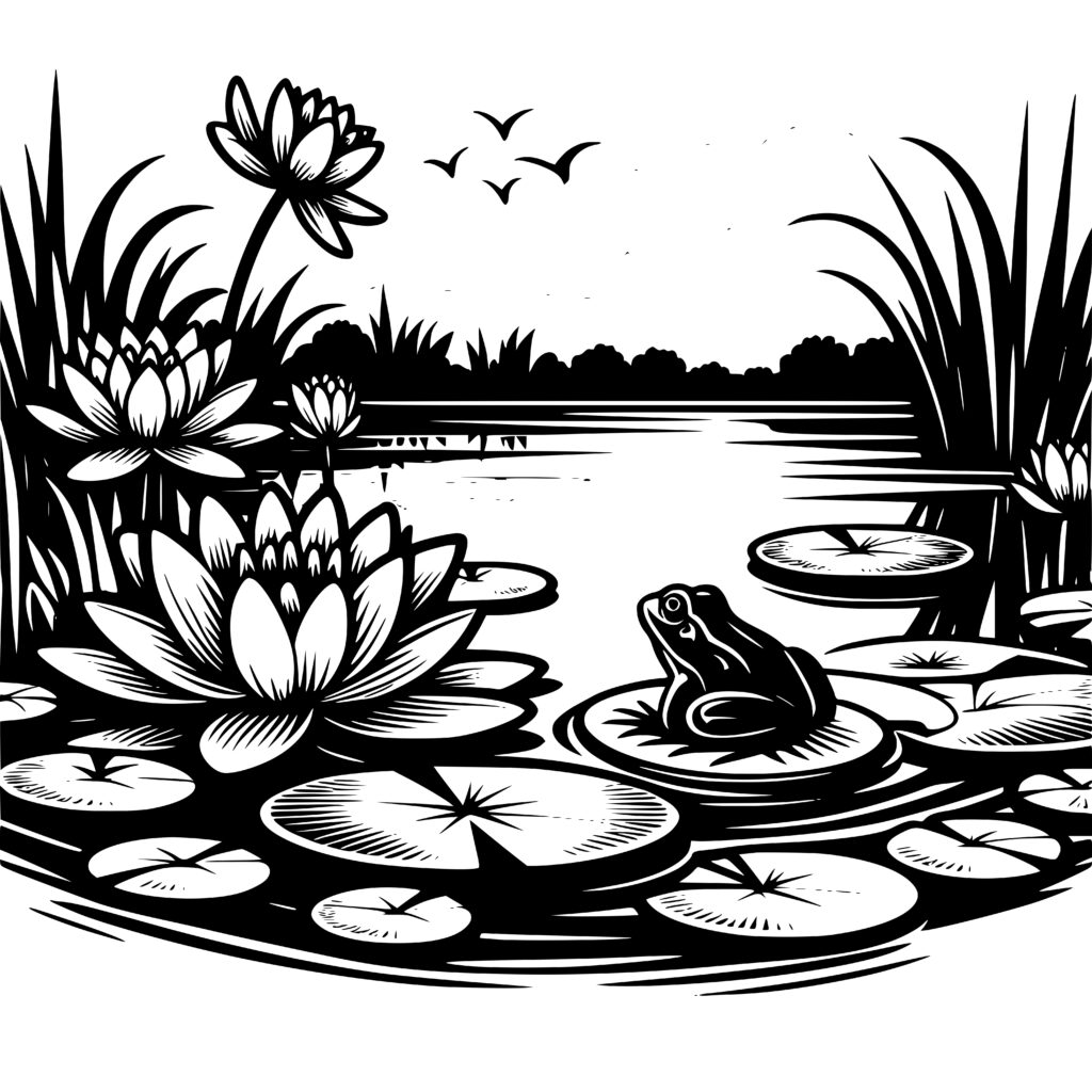 Pond Serenity Design - Instant Download for Cricut, Silhouette, xTool