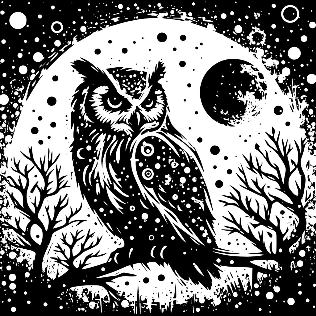 Starry Owl Enchantment Graphic For Cricut, Silhouette, Laser Machines