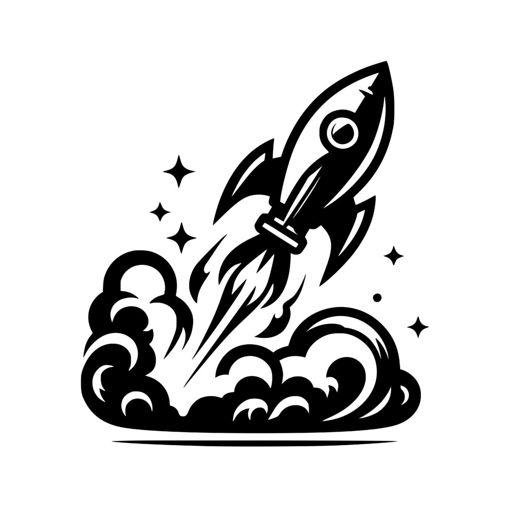 Starry Rocket Ascent Svg Design For Cricut & Laser Machines