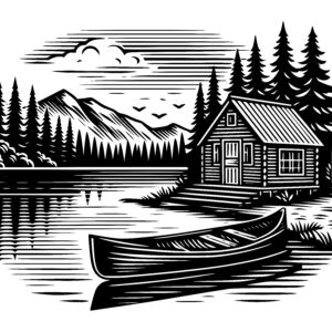 Cabin by the Mountain Lake