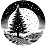 Moonlit Winter Pine