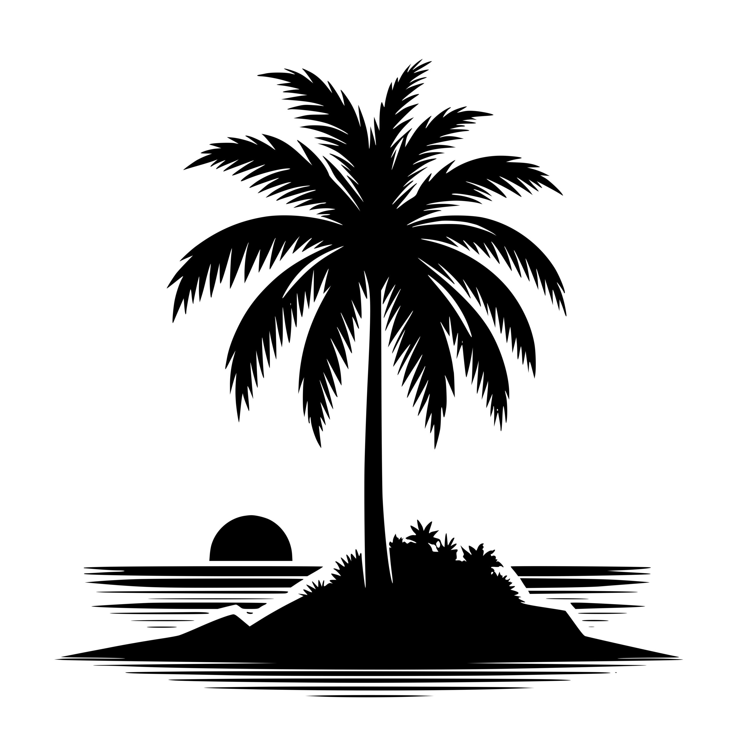 Sunset Isle SVG – Palm Tree & Island Design for Cricut