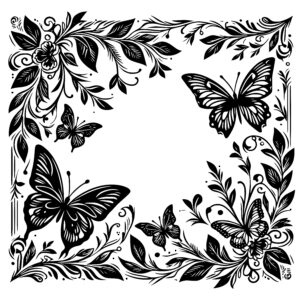 Butterfly Floral Frame