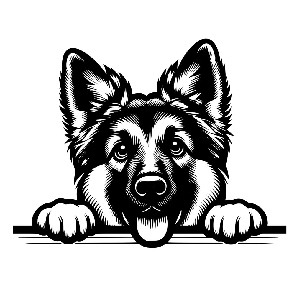 German Shepherd Puppy Stare - SVG, PNG, DXF Files for Cricut
