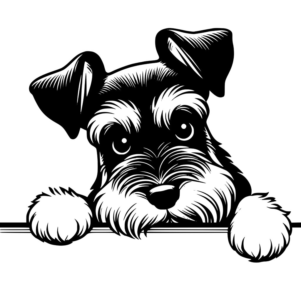 Peeking Miniature Schnauzer Design File: Compatible With Cricut, Silhouette