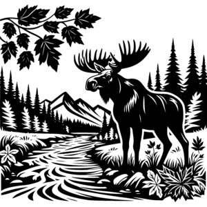 Mountain Water Moose