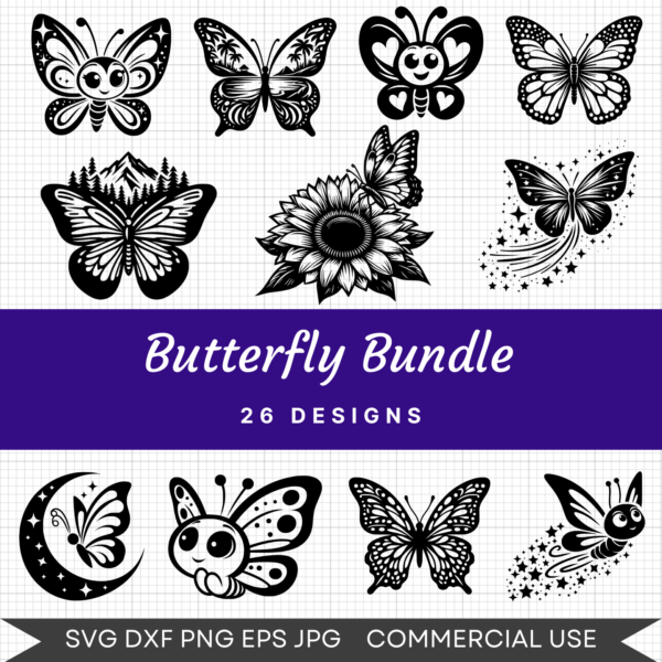 Butterfly Bundle – 26 SVG Designs