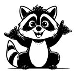 Happy Raccoon Cheers