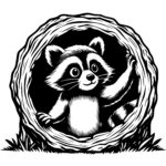 Raccoon Log Peek