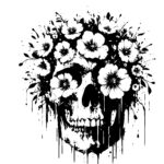 Abstract Flower Skull