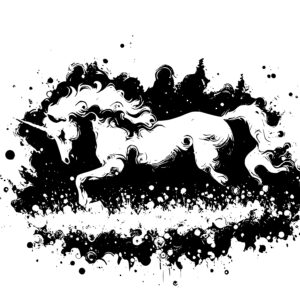Ink-splashed Unicorn Magic