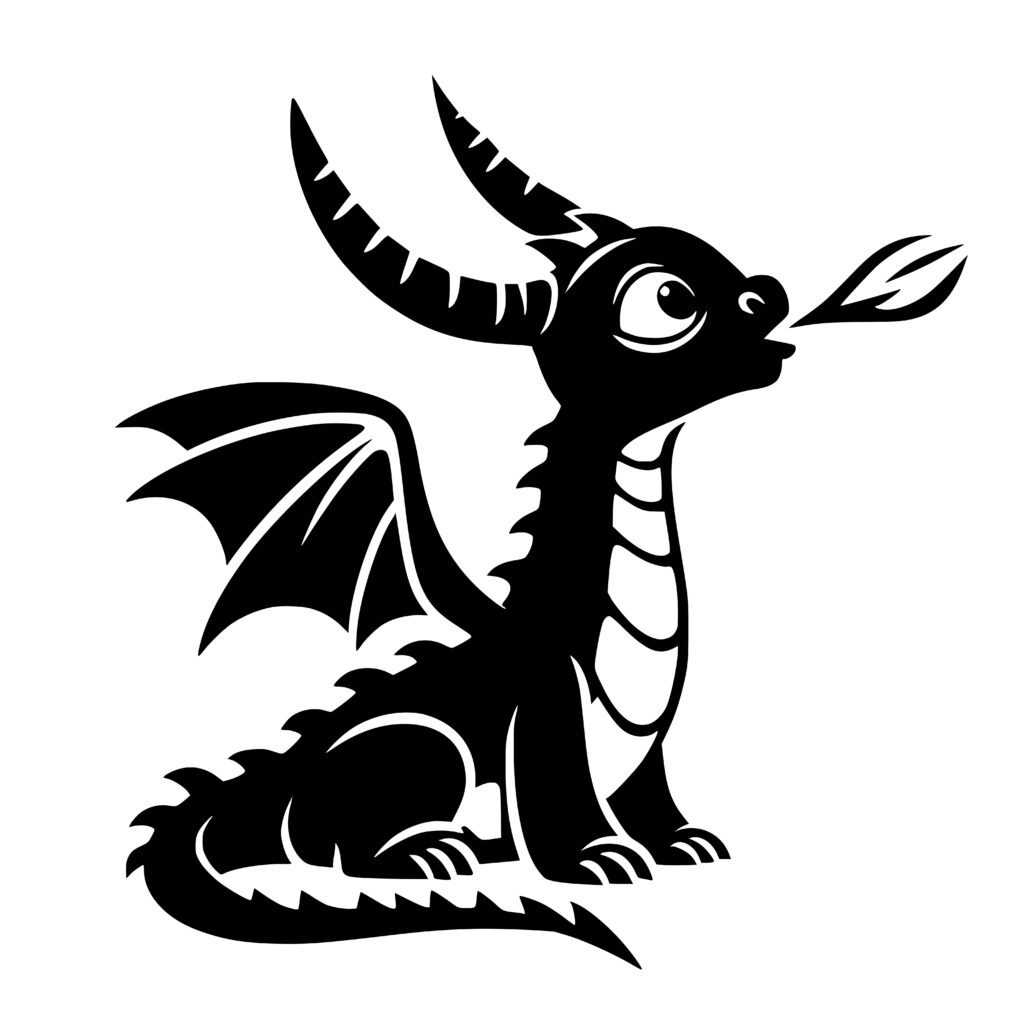 Flame Breath Dragon SVG PNG DXF for Cricut & Silhouette Users