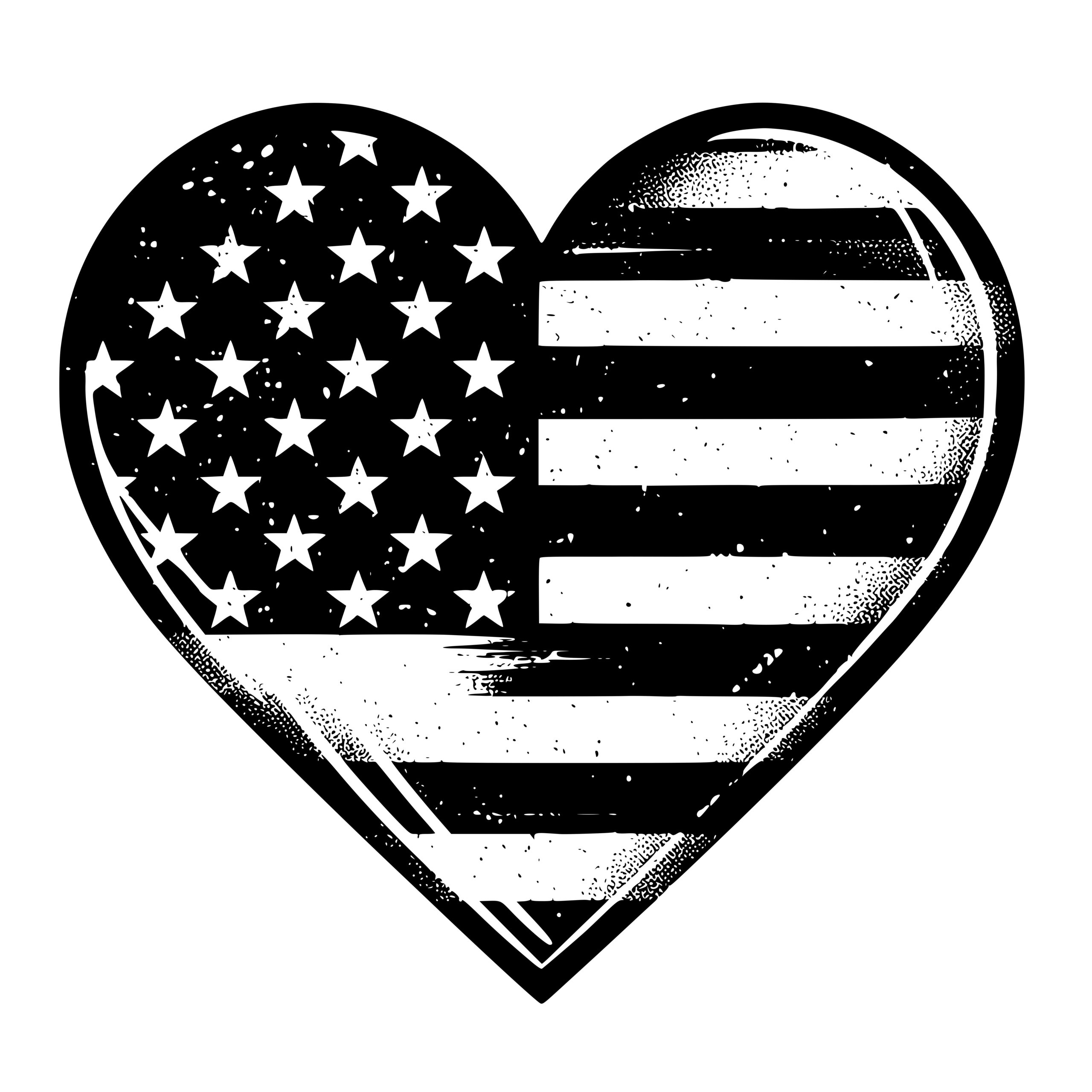 Patriotic Heart SVG American Flag Design For Cricut Silhouette