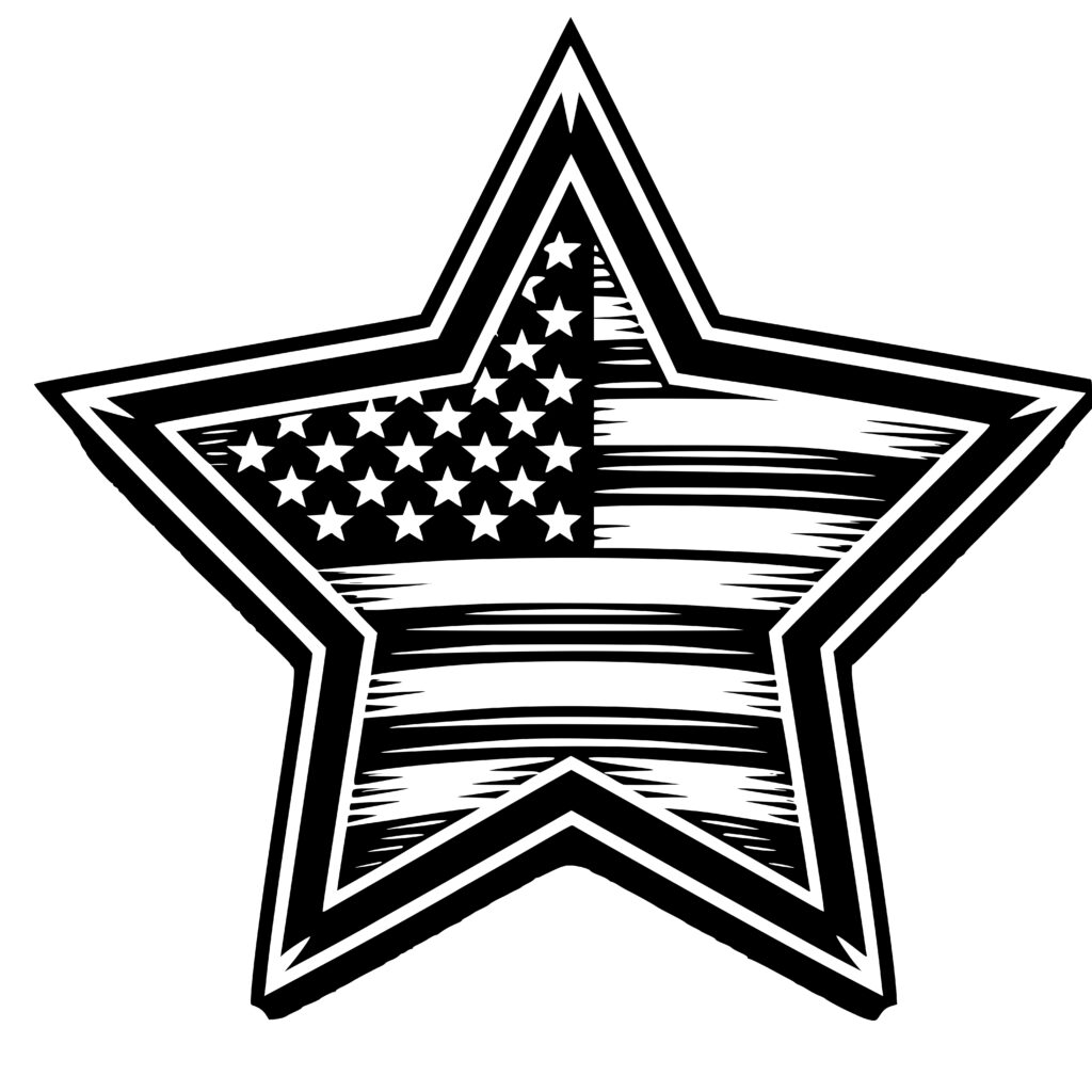 Starry American Flag Design for Cricut, Silhouette, Laser Machines