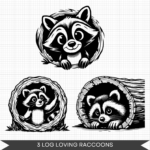 Raccoons Bundle – Log Loving Raccoons