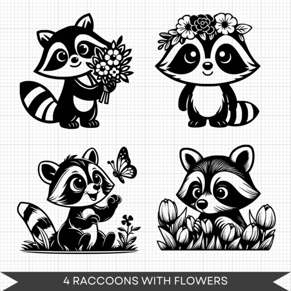 Raccoons Bundle – Posing Raccoons (1)