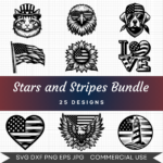 Stars & Stripes Bundle – 25 Instant Download Svg Images